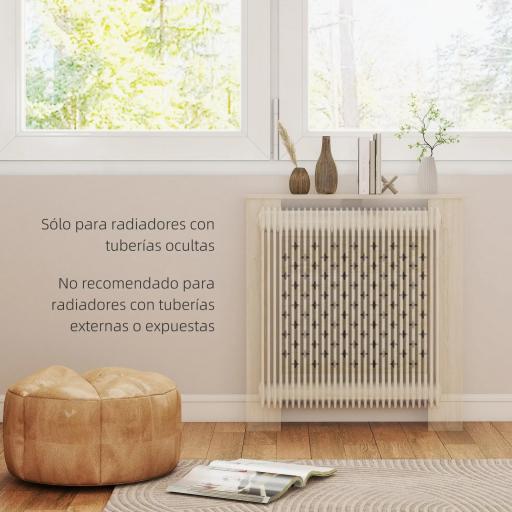 Cubreradiador de MDF Cubierta para Radiador para Salón Dormitorio Pasillo 78x19x82 cm Roble [6]