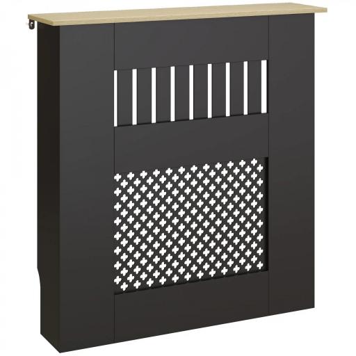 Cubre Radiadores 78x19x81 cm Cubierta para Radiador Diseño Moderno de Listones y Nido de Abeja Negro [9]