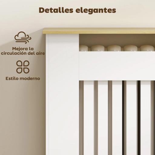 Cubre Radiadores con Zapatero Cubierta para Radiador con 2 Cajones Abatibles 152x19x81 cm Blanco [2]