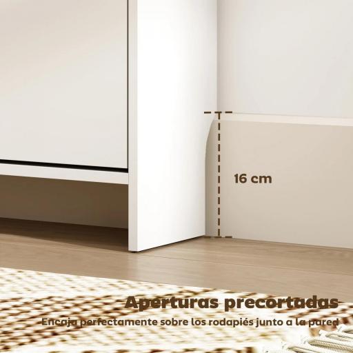 Cubre Radiadores con Zapatero Cubierta para Radiador con 2 Cajones Abatibles 152x19x81 cm Blanco [3]