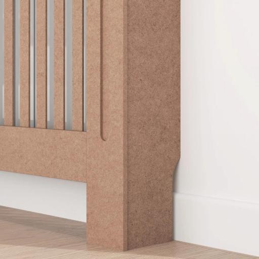 Cubre Radiador Cubierta para Radiador con Dispositivo Antivuelco Diseño Moderno 112x19x81cm Madera Natural [7]