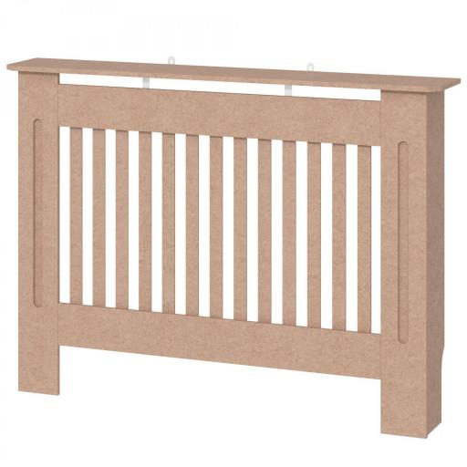 Cubre Radiador Cubierta para Radiador con Dispositivo Antivuelco Diseño Moderno 112x19x81cm Madera Natural [8]