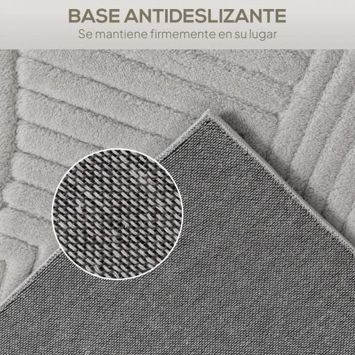 Alfombra Salón 230x160 cm Pelo Corto Estilo Moderno Base Antideslizante Tejida a Máquina Gris [4]