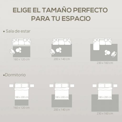 Alfombra Salón 230x160 cm Pelo Corto Estilo Moderno Base Antideslizante Tejida a Máquina Gris [5]