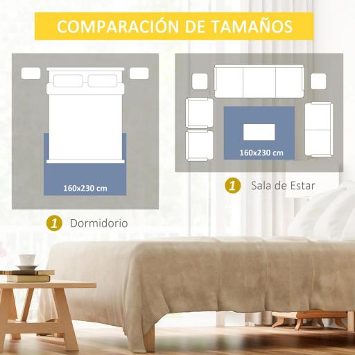 Alfombra de Salón Moderna de Terciopelo 230x160 cm Alfombra Geométrica para Dormitorio Oficina Gris [6]