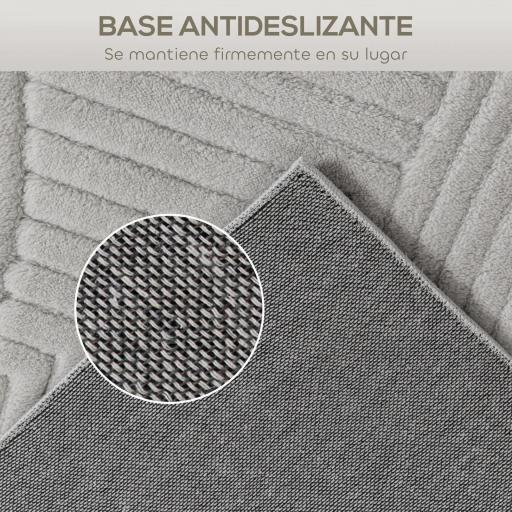 Alfombra Salón 160x120 cm Pelo Corto Estilo Moderno Base Antideslizante Tejida a Máquina Gris [4]