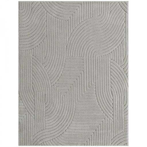 Alfombra Salón 160x120 cm Pelo Corto Estilo Moderno Base Antideslizante Tejida a Máquina Gris [10]