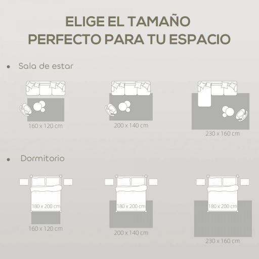 Alfombra Salón 160x120 cm Pelo Corto Estilo Moderno Base Antideslizante Tejida a Máquina Crema [4]