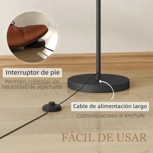 Lámpara de Pie LED Regulable con Temperaturas de Color Ajuste Continuo Control Remoto Temporizador de 60 Minutos Negro [4]