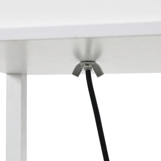 Lámpara de Pie con Estantes de Almacenaje, Lámpara de Madera Moderna, Bombilla E27, para Salón, Dormitorio, Oficina, Blanco [7]