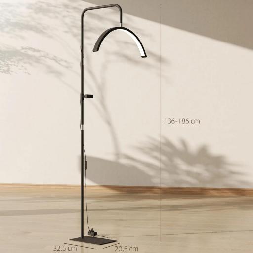 Lámpara Pestañas Media Luna con Cabeza Giratoria 350° 7 Temperaturas de Color Brillo Ajustable Soporte para Teléfono [1]