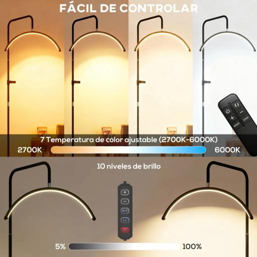 Lámpara Pestañas Media Luna con Cabeza Giratoria 350° 7 Temperaturas de Color Brillo Ajustable Soporte para Teléfono [2]