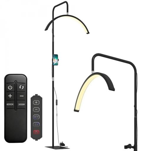 Lámpara Pestañas Media Luna con Cabeza Giratoria 350° 7 Temperaturas de Color Brillo Ajustable Soporte para Teléfono [9]