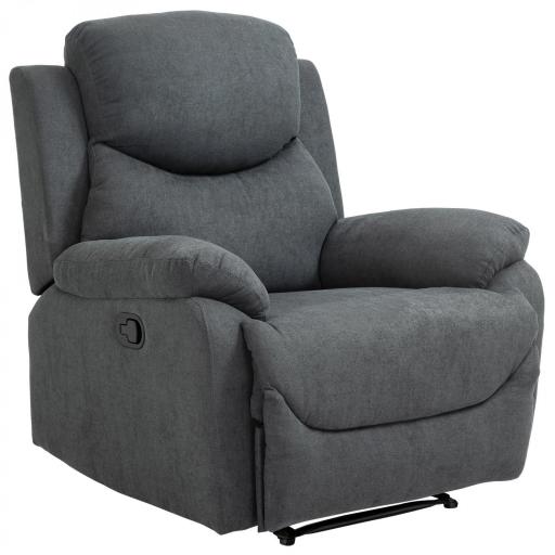 Sillón Reclinable Manualmente 150 Grados con Reposabrazos y Reposapiés Acolchado Grueso de Esponja Soporta hasta 150 kg 97x96x105,5 cm Gris [8]