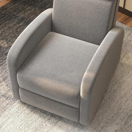 Sillón Relax Reclinable hasta 160° Sofá Reclinable Moderno con Reposapiés Soporta hasta 120 kg 64x86x102 cm Gris [6]