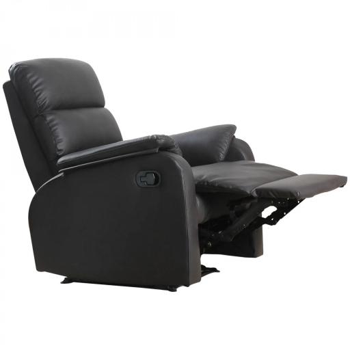 Sillón Relax Reclinable Manual Tapizado en PU con Reposapiés Retráctil Asiento y Respaldo Extra Acolchados para Salón Oficina Dormitorio 75x92x99 cm Marrón [9]