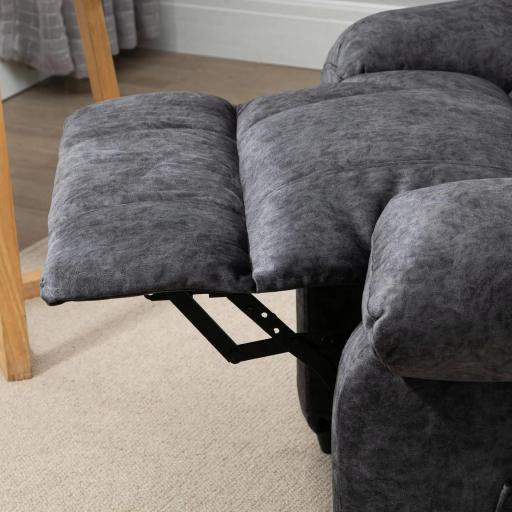 Sillón Relax Reclinable Manual Sillón Relax de Terciopelo con Reposabrazos Reposapiés Acolchado Grueso Negro [6]