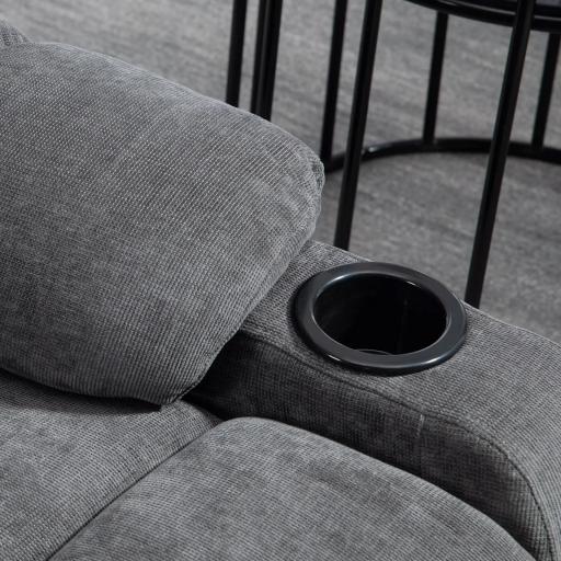 Sillón reclinable con reposapiés sillón reclinable giratorio hasta 150 kg marco de acero 88x96x108 cm Gris Oscuro [2]