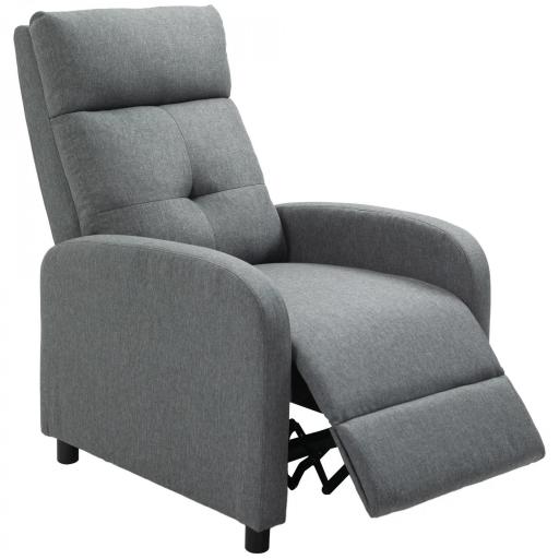 Sillón Reclinable Manual Sofá Individual con Reclinación hasta 155º Carga 150 kg Gris [9]