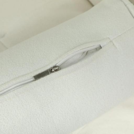 Butaca de Salón Tapizado en Terciopelo Sillón de Lectura con Asiento con Botones y Patas de Madera para Dormitorio Crema [7]