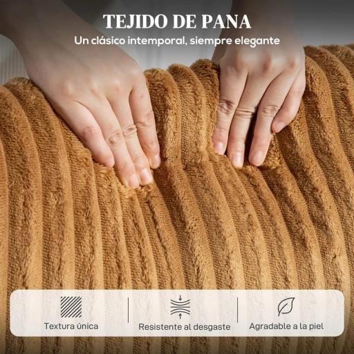 Sillón Relax Reclinable Manual Tapizado en Pana Instalación Rápida Reposapiés Acolchado Grueso Marrón [4]