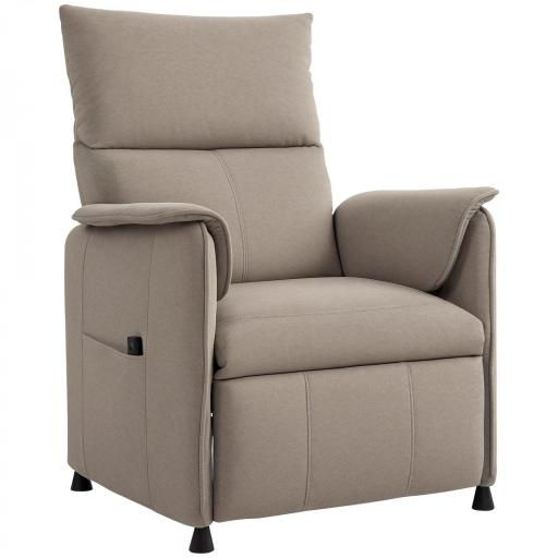 Sillón Reclinable con Motor sin Escobillas Reposapiés Tapizado Resistente y Bolsillos Laterales 80x83x104 cm Marrón [8]