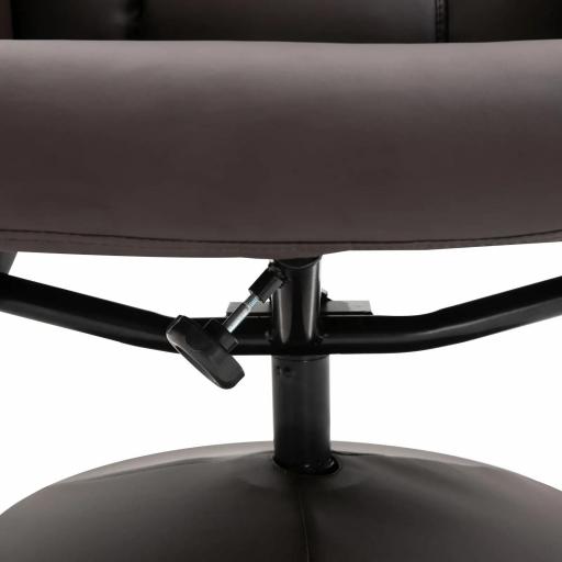 Sillón de Relax con Reposapiés Respaldo Reclinable hasta 145° para Salón Dormitorio Oficina 76x81x101 cm Marrón [5]