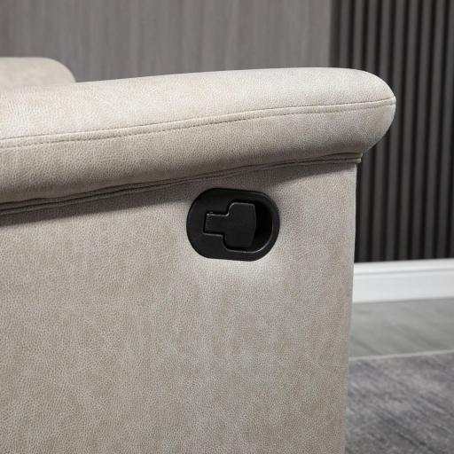 Sillón Relax Reclinable Manual Sillón Relax de Tela con Reposabrazos Reposapiés Acolchado Grueso Gris [5]