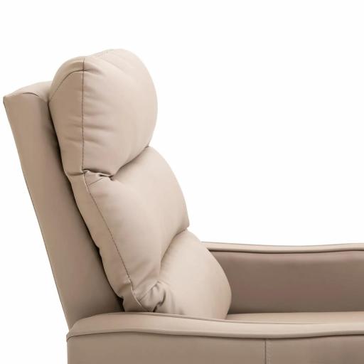 Sillón Relax Reclinable Sofá Relax Tapizado en PU con Reposapiés Retráctil para Dormitorio Salón 65x89x100 cm Marrón [5]