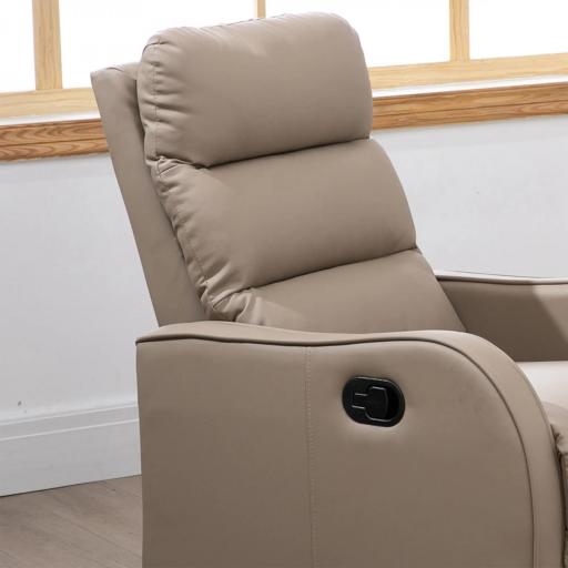 Sillón Relax Reclinable Sofá Relax Tapizado en PU con Reposapiés Retráctil para Dormitorio Salón 65x89x100 cm Marrón [7]