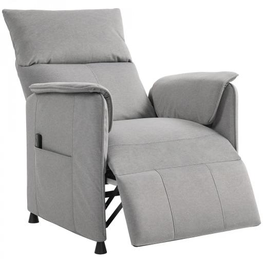 Sillón Reclinable con Motor sin Escobillas Reposapiés Tapizado Resistente y Bolsillos Laterales 80x83x104 cm Gris [8]