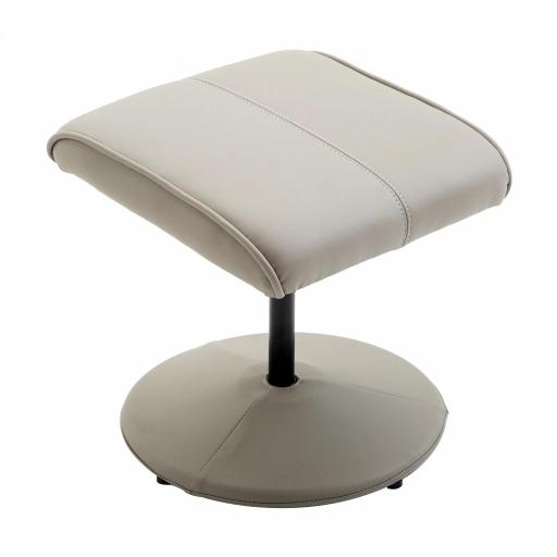 Sillón Relax Reclinable hasta 145° con Taburete Reposapiés Sillón de Salón Giratorio 360° Tapizado en PU y Estructura de Acero 78x67x98 cm Gris [6]
