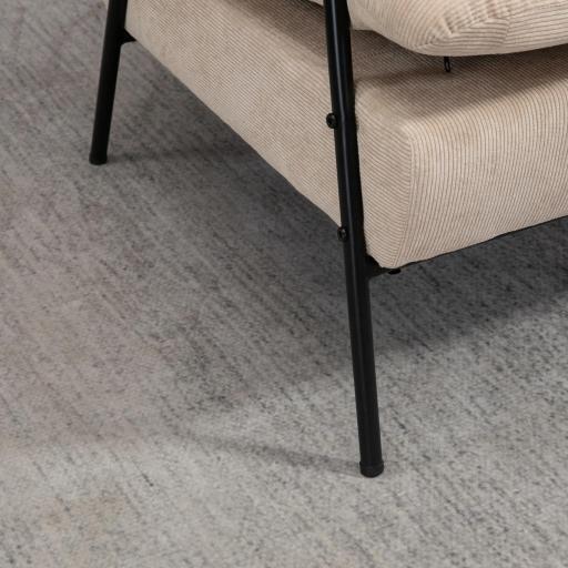 Sillón de Relax con Reposapiés Sillón Reclinable con Respaldo Ajustable Tapizado en Pana 68x91,5x88 cm Beige [7]