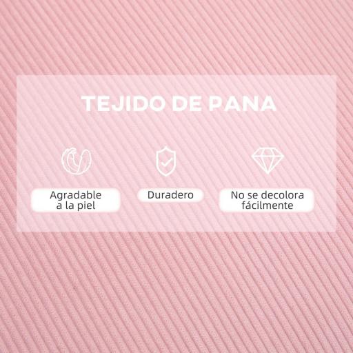 Sillón de Relax con Reposapiés Sillón Reclinable con Respaldo Ajustable Tapizado en Pana 68x91,5x88 cm Rosa [2]