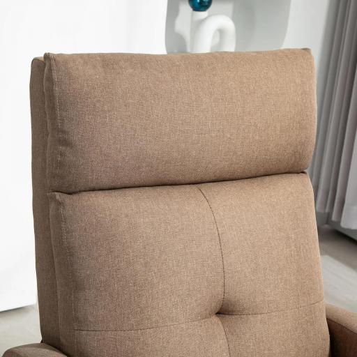 Sillón Reclinable Manual Sofá Individual con Reclinación hasta 155º Carga 150 kg Marrón [6]