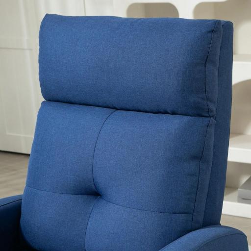 Sillón Reclinable Manual Sofá Individual con Reclinación hasta 155º Carga 150 kg Azul [6]