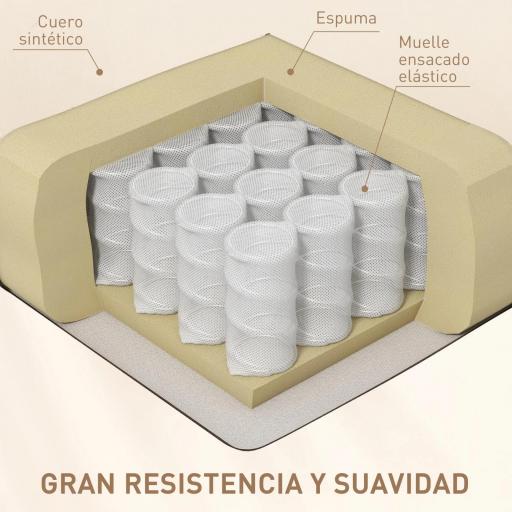 Sillón de Masaje Reclinable Sillón Relax con 8 Puntos de Masaje Vibrante Función de Calefacción 85x94x104 cm Crema [5]