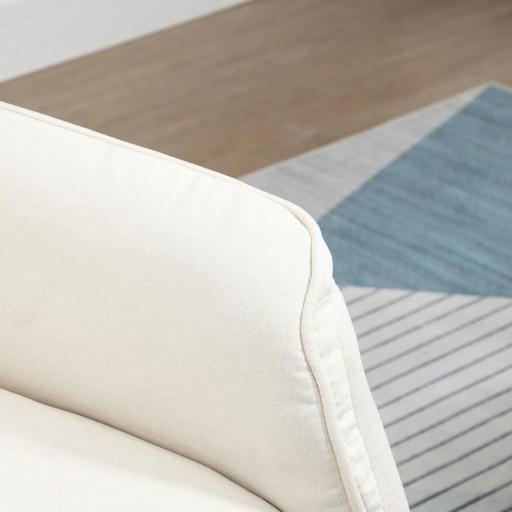 Sillón de Masaje Eléctrico con Reposapiés Sillón Relax Giratorio y Reclinable con Mando 68,5x77x117 cm Crema [6]