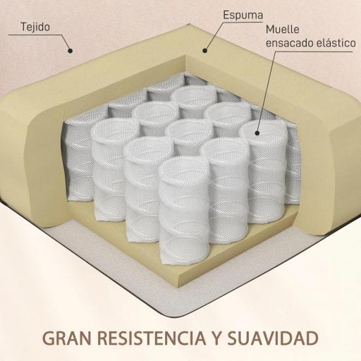 Sillón de Masaje Reclinable con Mando a Distancia 2 Zonas de Masaje y Tapizado en Tejido de Ante 78x83x101 cm Crema [3]