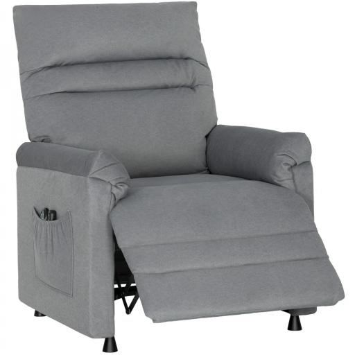 Sillón Relax Reclinable Eléctrico con Calor Lumbar Masaje Vibración Motor Silencioso Función de Memoria Gris [8]