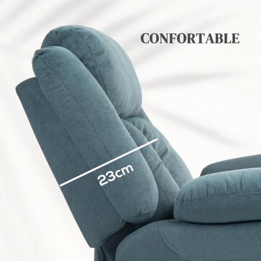 Sillón Relax Reclinable Eléctrico Levanta Personas con Mando a Distancia y Bolsillos Laterales Sillón Elevador Azul [5]