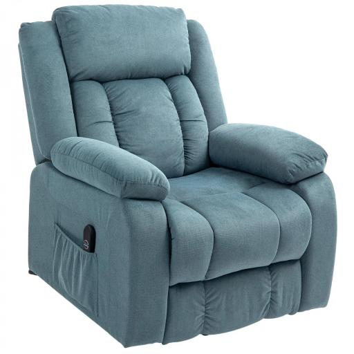 Sillón Relax Reclinable Eléctrico Levanta Personas con Mando a Distancia y Bolsillos Laterales Sillón Elevador Azul [8]