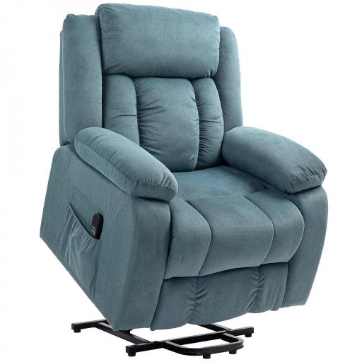 Sillón Relax Reclinable Eléctrico Levanta Personas con Mando a Distancia y Bolsillos Laterales Sillón Elevador Azul [9]