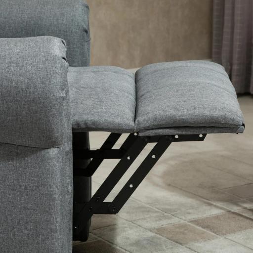 Sillón Relax Reclinable Eléctrico Levanta Personas con Masaje Vibratorio y Calor Control Remoto Gris [7]