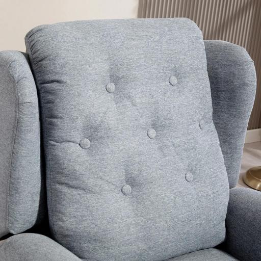 Sillón Relax Reclinable Eléctrico Levanta Personas con Respaldo Alto Capitoné Control Remoto Gris [6]