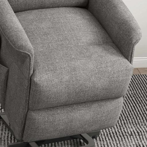 Sillón Relax Reclinable Eléctrico Levanta Personas con Mando a Distancia y Bolsillo Lateral Sillón Elevador Gris [7]