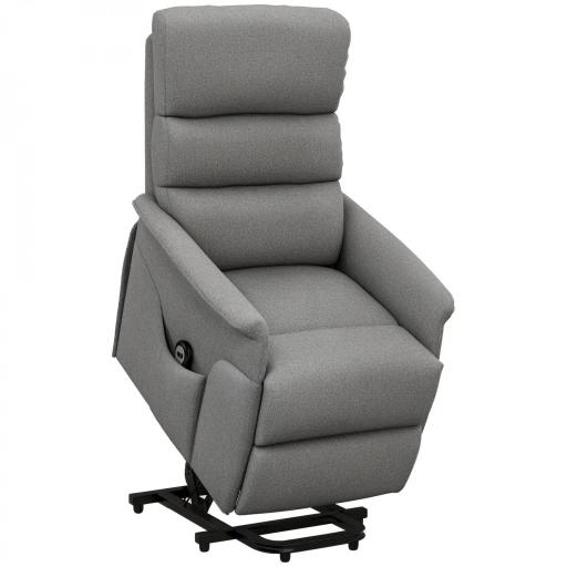 Sillón Relax Reclinable Eléctrico Levanta Personas con Mando a Distancia y Bolsillo Lateral Sillón Elevador Gris [8]