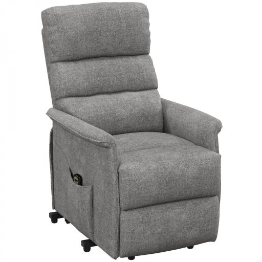 Sillón Relax Reclinable Eléctrico Levanta Personas con Mando a Distancia y Bolsillo Lateral Sillón Elevador Gris [9]