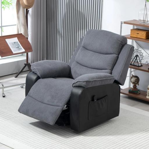 Sillón Relax Reclinable Eléctrico Levanta Personas con Mando a Distancia y Bolsillos Laterales Sillón Elevador Gris [7]