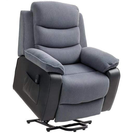 Sillón Relax Reclinable Eléctrico Levanta Personas con Mando a Distancia y Bolsillos Laterales Sillón Elevador Gris [9]